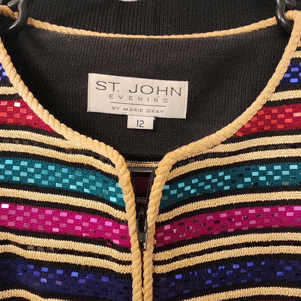 Colorful Striped Sequin Jacket - Picture 3 of 4